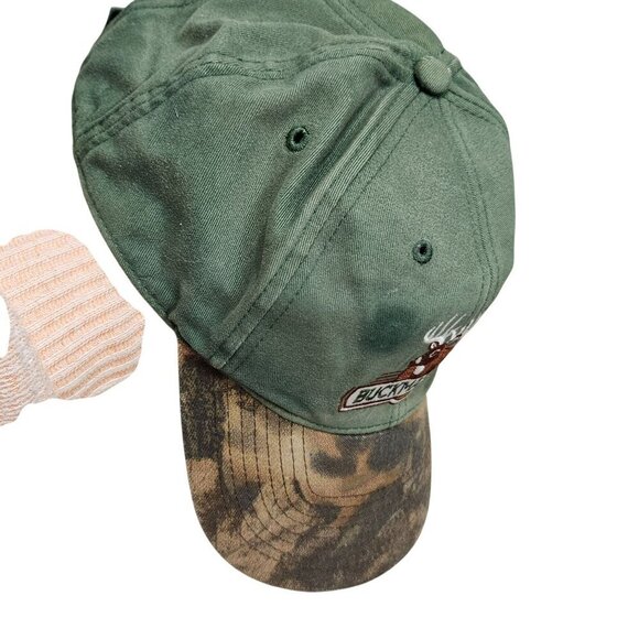 Buckmasters Green Camo Hunting Baseball Cap Hook Loop Closure Deer‎ Embroidery - Picture 5 of 6